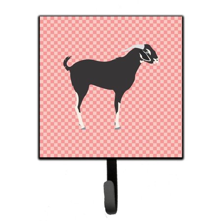 MICASA Black Bengal Goat Pink Check Leash or Key Holder MI234115